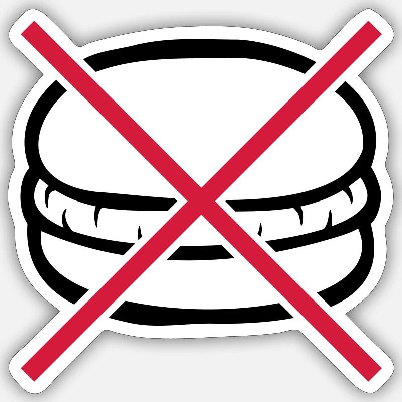 Verboten Burger essen - Sticker Größe S (10 x 10 cm) - Mattweiß