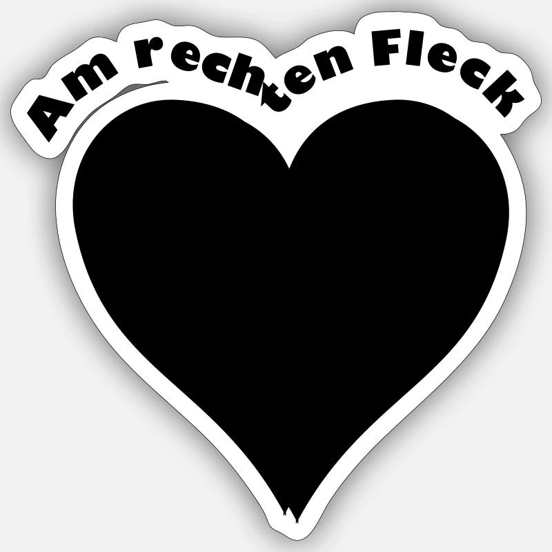 Herz am rechten Fleck - Sticker Größe S (10 x 10 cm) - Mattweiß