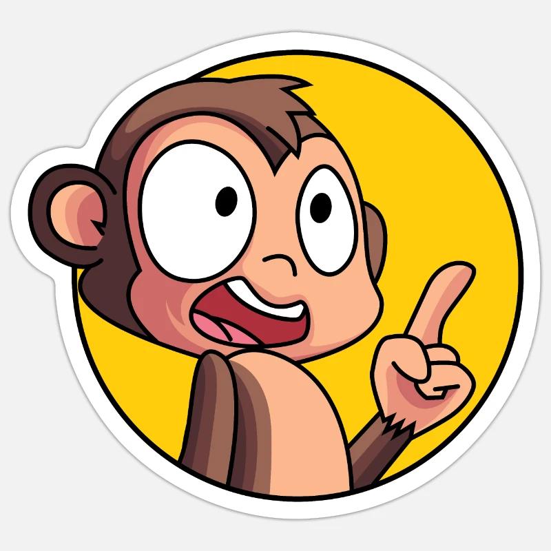Clever Monkey Sticker size S (10 x 10 cm)
