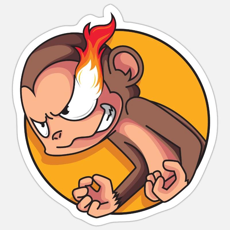 Rage-Äffchen Sticker Größe S (10 x 10 cm)