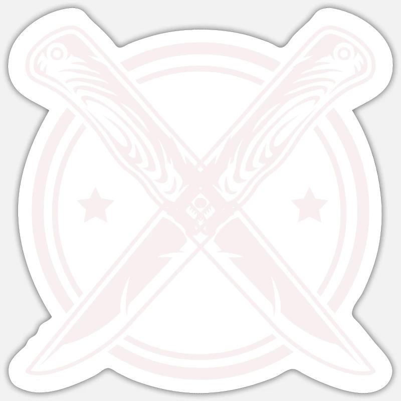 Messer - Sticker Größe S (10 x 10 cm) - Mattweiß
