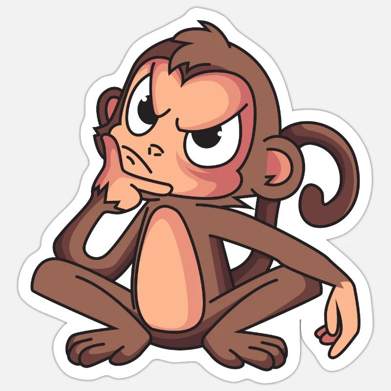 Clever Monkey - Sticker size S (10 x 10 cm) - white matte
