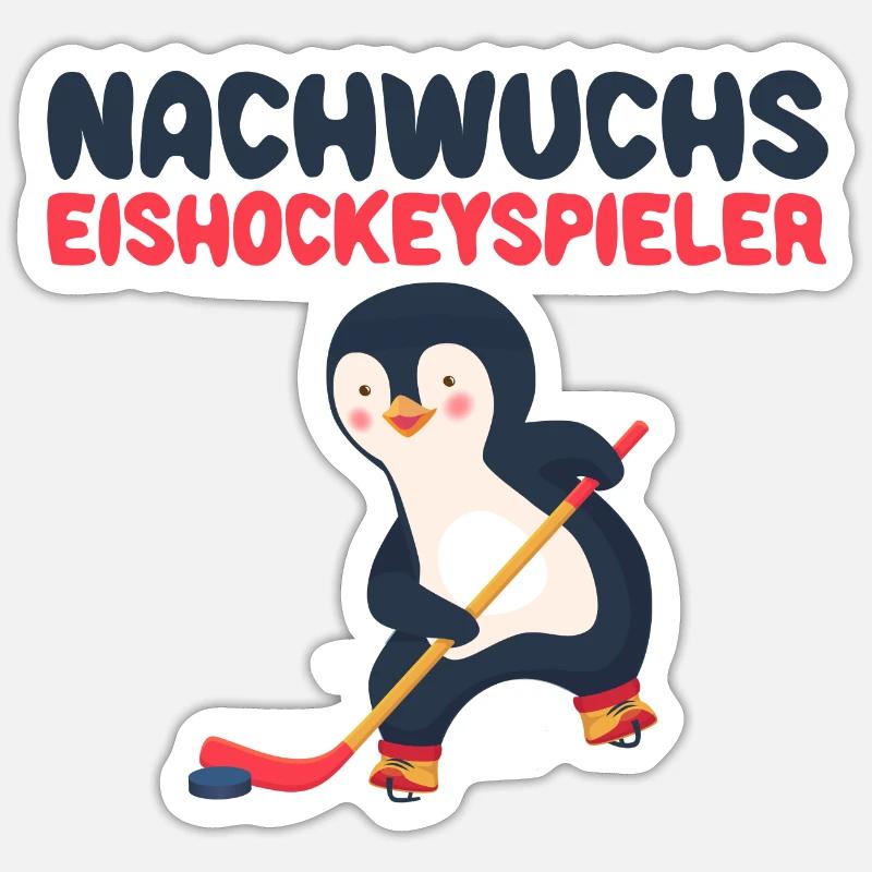 Nachwuchs Eishockeyspieler Eishockey Baby Junge - Sticker Größe S (10 x 10 cm) - Mattweiß
