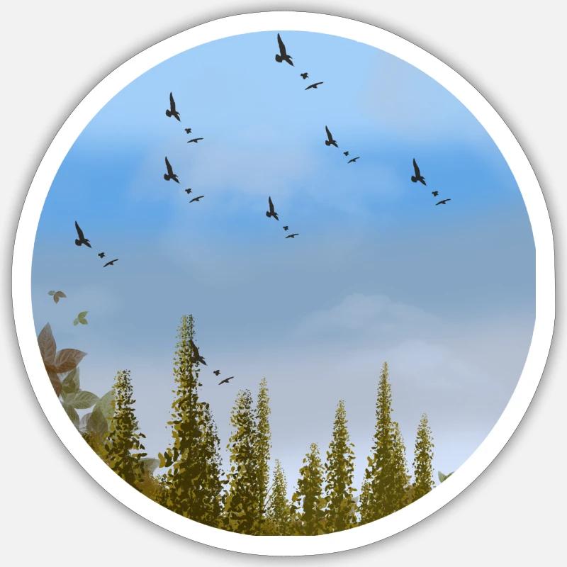 Blauer Himmel - Sticker Größe S (10 x 10 cm) - Mattweiß