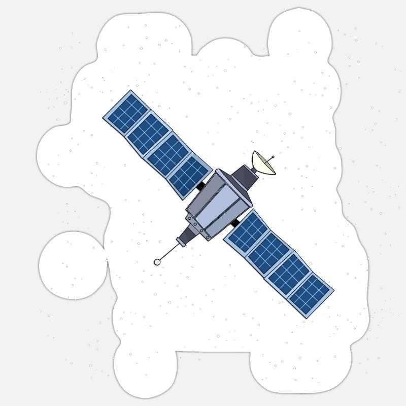Satellite flottant - Sticker taille S (10 x 10 cm) - blanc mat