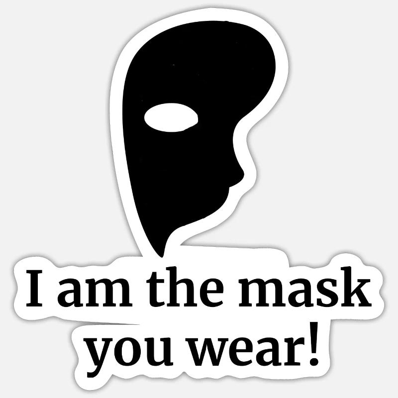 Phantom der Oper - Maske - Sticker Größe S (10 x 10 cm) - Mattweiß