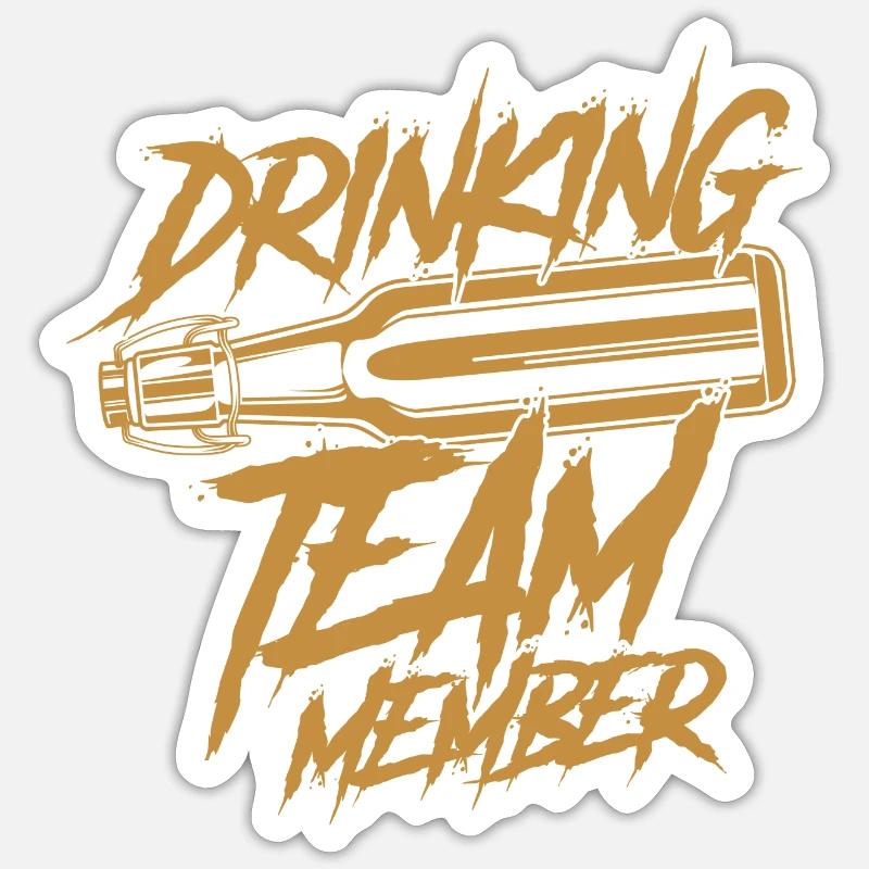 Drinking Team Member Bierflasche - Sticker Größe S (10 x 10 cm) - Mattweiß