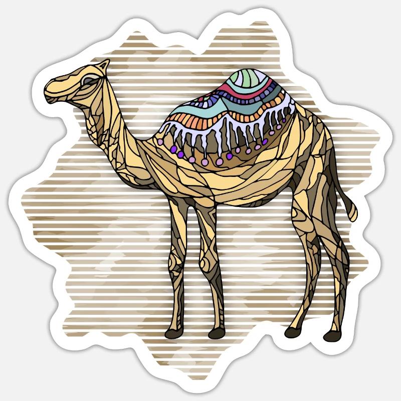 Kamel - Sticker Größe S (10 x 10 cm) - Mattweiß