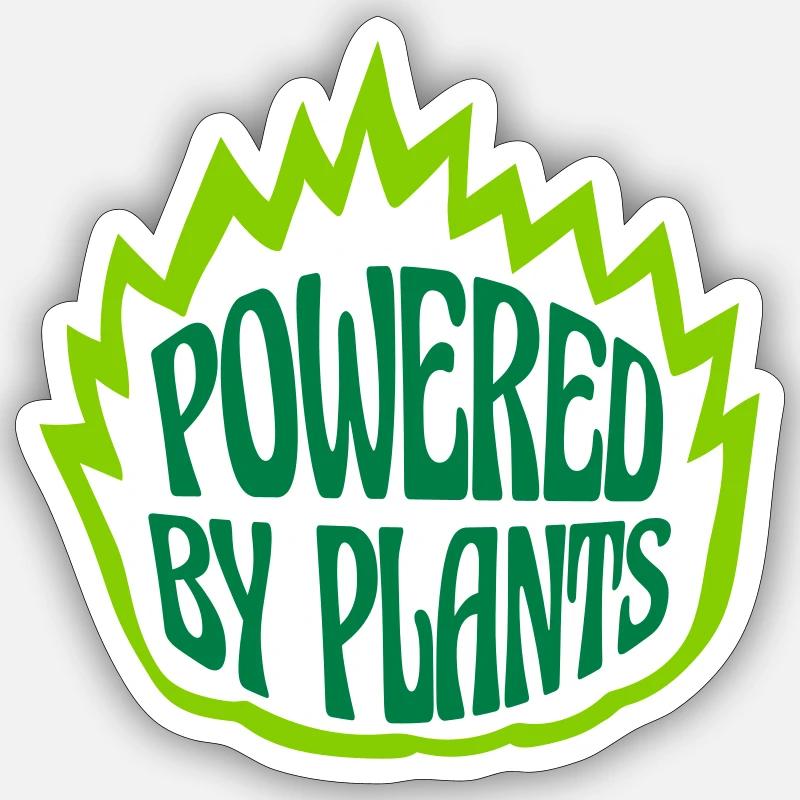 Propulsé par des plantes - Sticker taille S (10 x 10 cm) - blanc mat