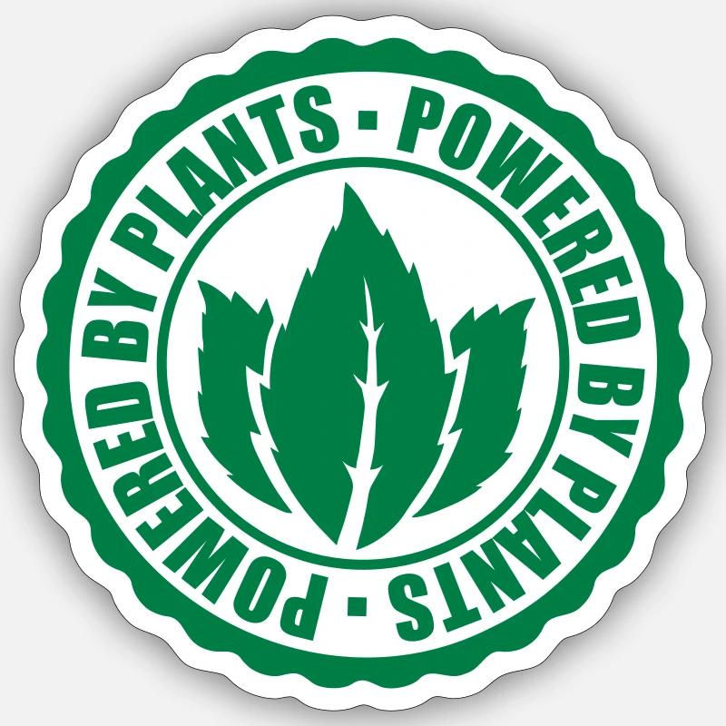 Powered by plants - Sticker Größe S (10 x 10 cm) - Mattweiß