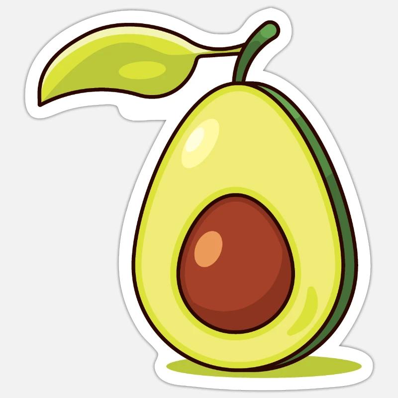 Avocado - Sticker size S (10 x 10 cm) - white matte