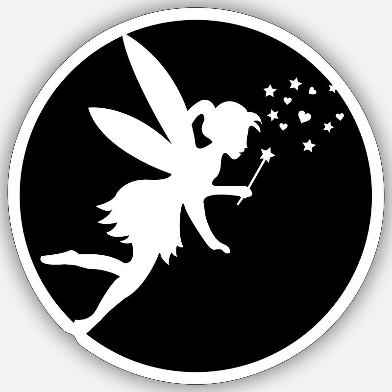 Fée - Sticker taille S (10 x 10 cm) - blanc mat