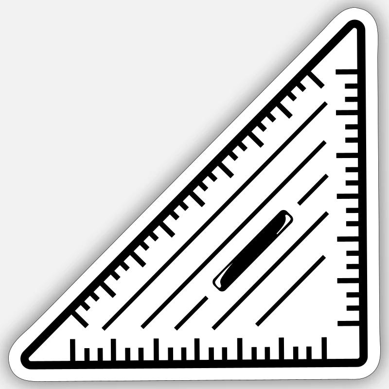 Set square - Sticker size S (10 x 10 cm) - white matte