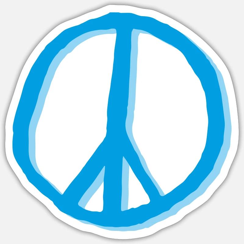 Peacezeichen Friedenszeichen Zeichen - Sticker Größe S (10 x 10 cm) - Mattweiß