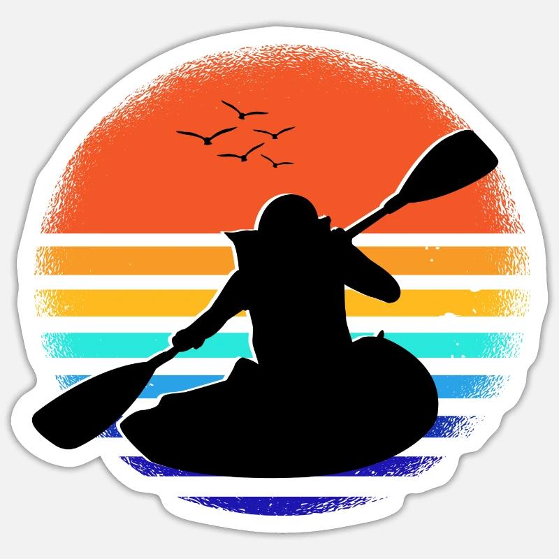 Kayaking - Sticker size S (10 x 10 cm) - white matte