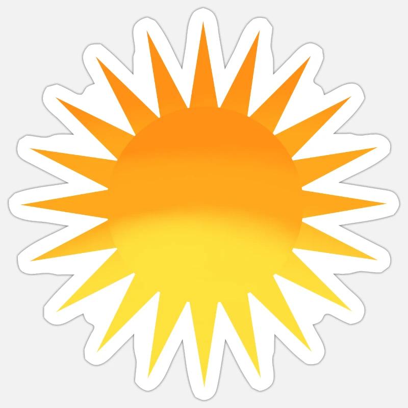 soleil dessin - Sticker taille S (10 x 10 cm) - blanc mat