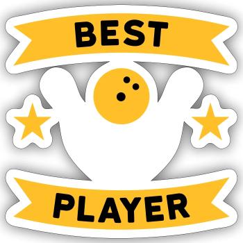 Best bowling player (Bowlingpins, Bowlingkugel) - Sticker Größe S (10 x 10 cm) - Mattweiß - Vorne