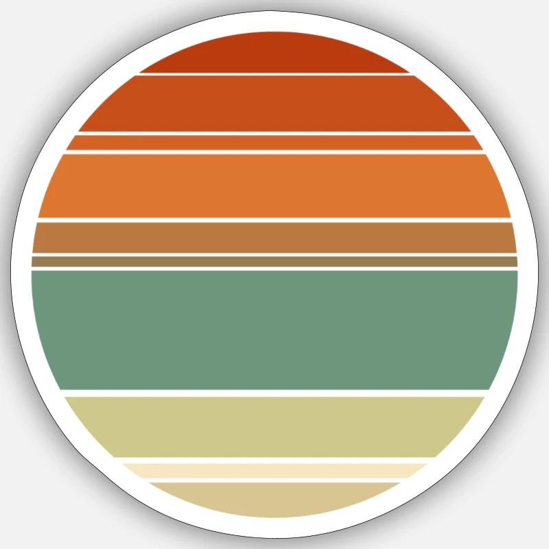 Retro Sunset Background Circle - Sticker size S (10 x 10 cm) - white matte