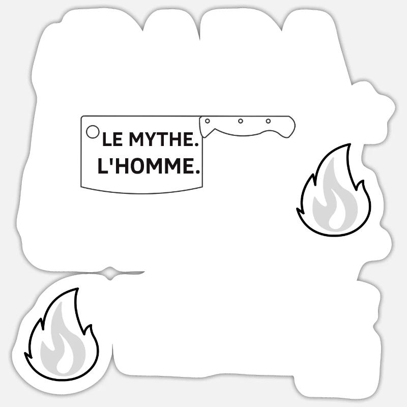 Maître Grillade - Sticker taille S (10 x 10 cm) - blanc mat