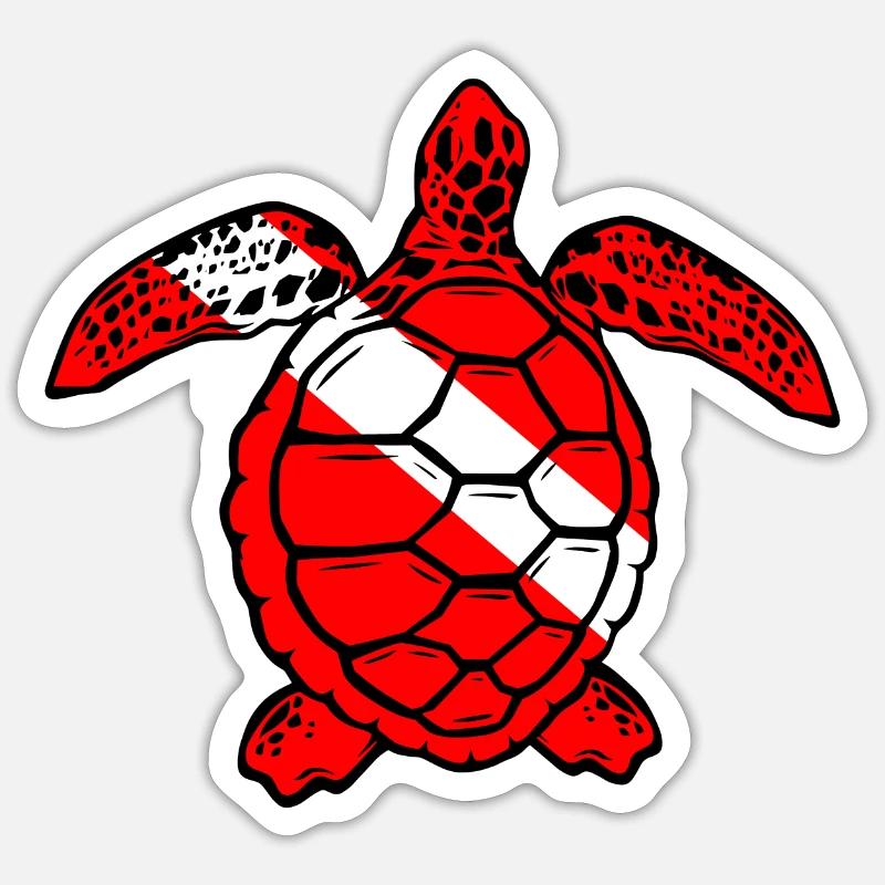 Turtle by Scuba.Style - Sticker size S (10 x 10 cm) - white matte