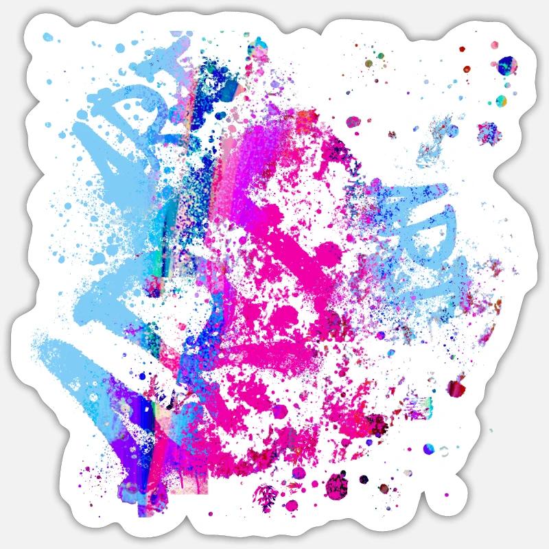 art,graffiti,malerei,bunt,artwork,kunst - Sticker Größe S (10 x 10 cm) - Mattweiß