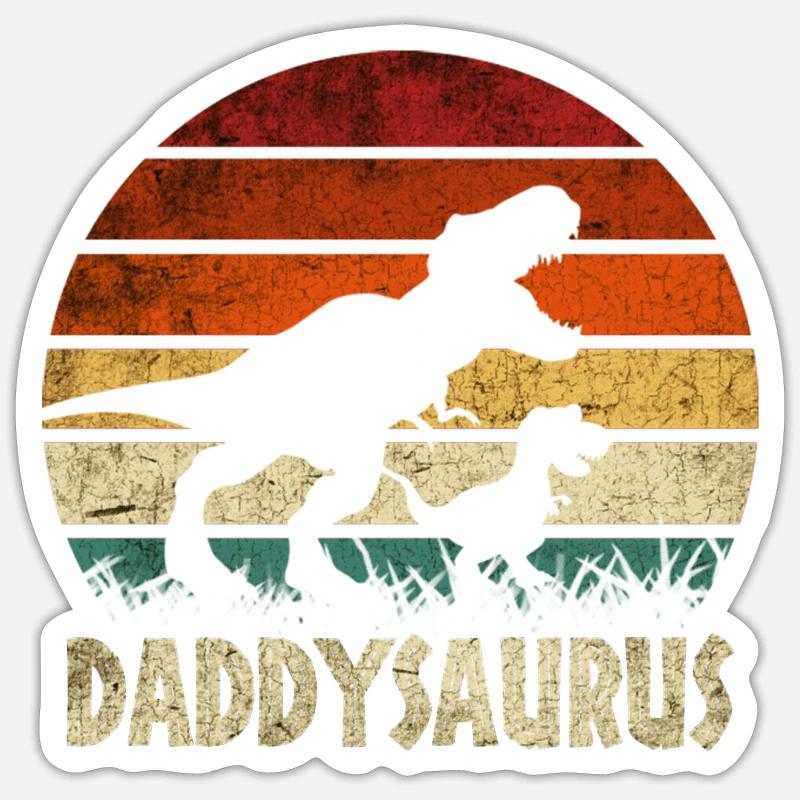 DADDYSAURUS - Sticker Größe S (10 x 10 cm) - Mattweiß