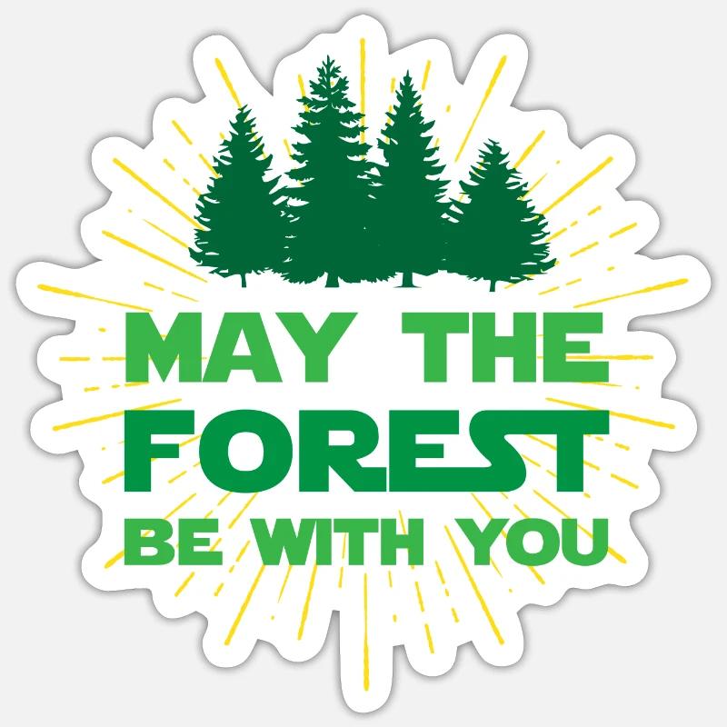 Möge der Wald mit dir sein - Sticker Größe S (10 x 10 cm) - Mattweiß