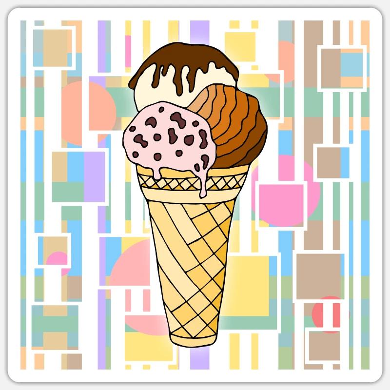 Eis - Sticker Größe S (10 x 10 cm) - Mattweiß