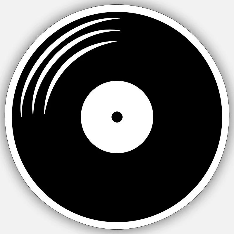 Vinyl record round - Sticker size S (10 x 10 cm) - white matte