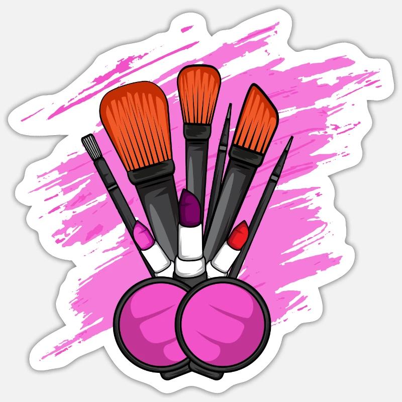 Makeup-Tools. Kosmetikerin. Gift - Sticker Größe S (10 x 10 cm) - Mattweiß