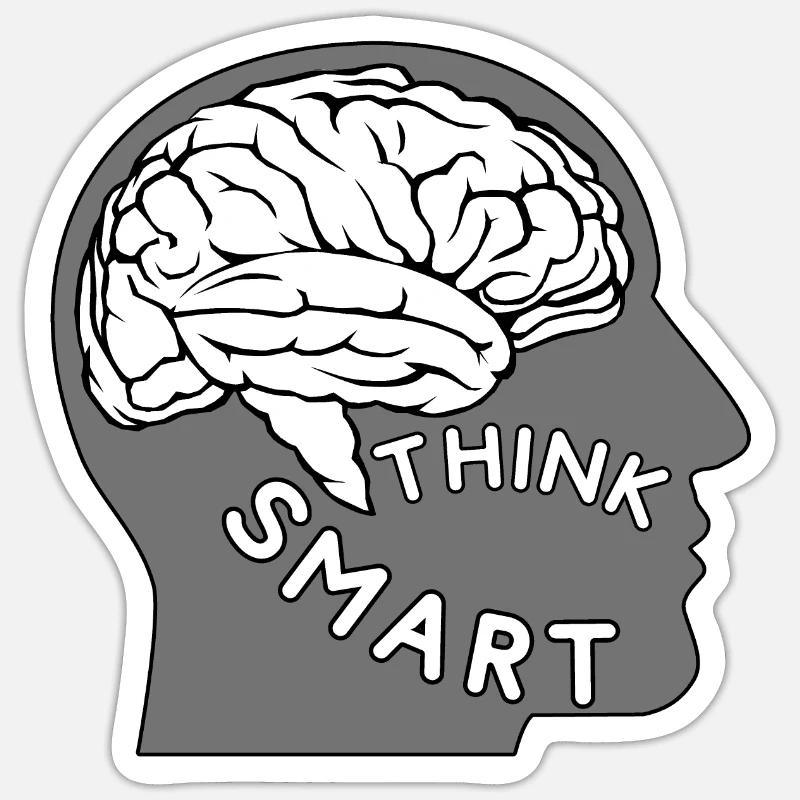 Be smart! - Think smart. Brain & Head Sticker size S (10 x 10 cm)