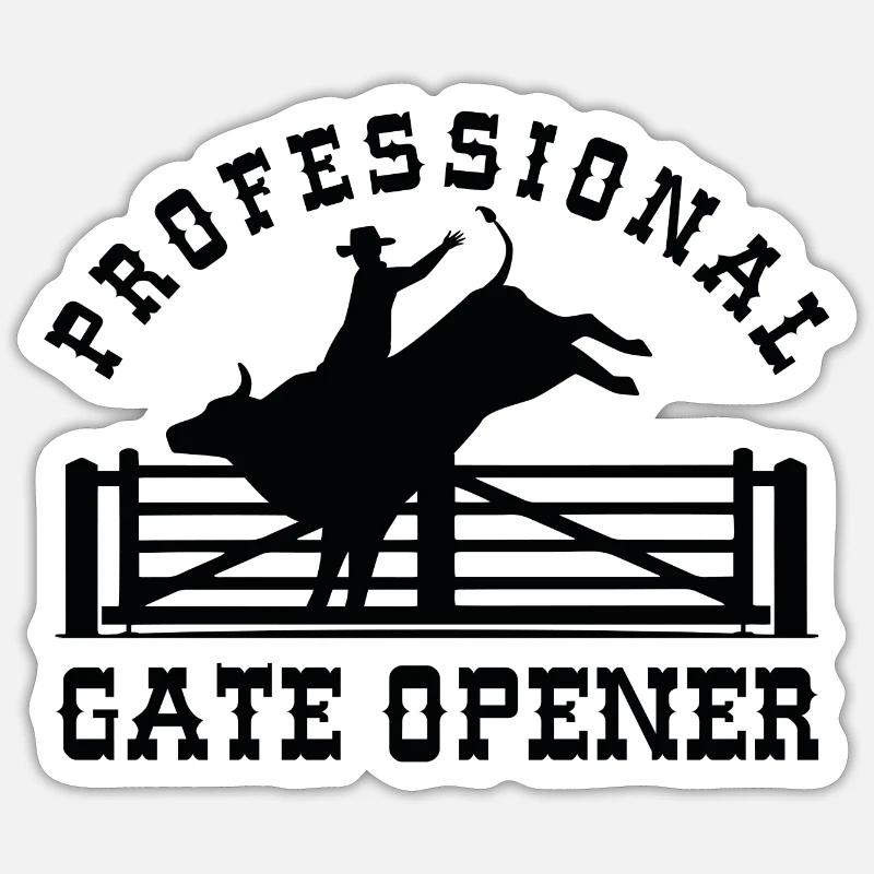 Professional Gate Opener - Sticker size S (10 x 10 cm) - white matte