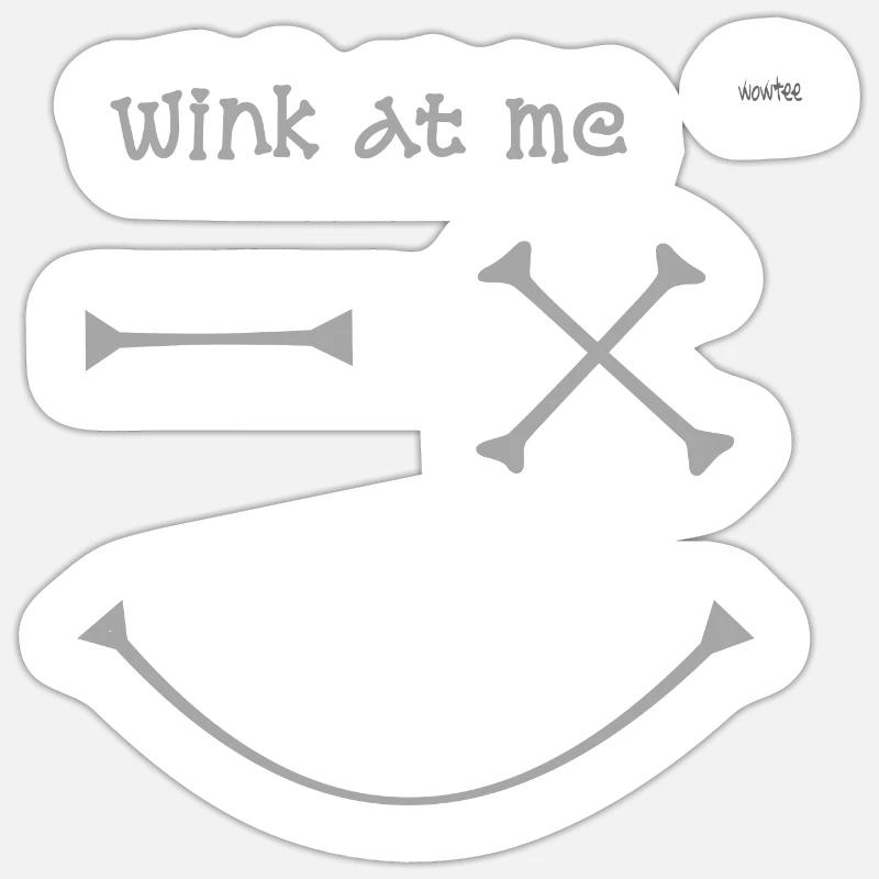 Wink #2 - Sticker size S (10 x 10 cm) - white matte