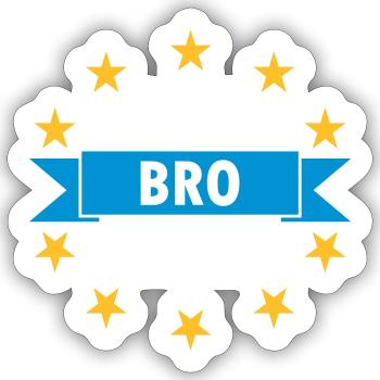 Meilleur bro de tous les temps (bannières, étoiles) - Sticker taille S (10 x 10 cm) - blanc mat - Devant