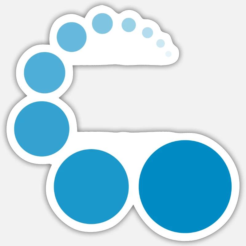 CIRCIRCLE BLAU - Sticker Größe S (10 x 10 cm) - Mattweiß