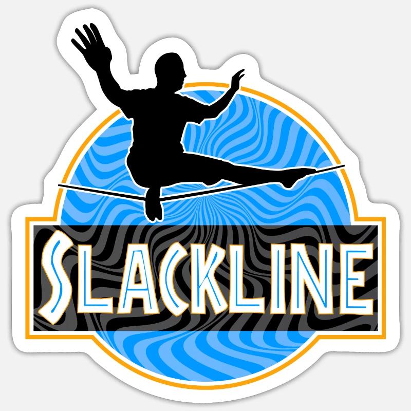 Slackline Slacklining - Sticker size S (10 x 10 cm) - white matte