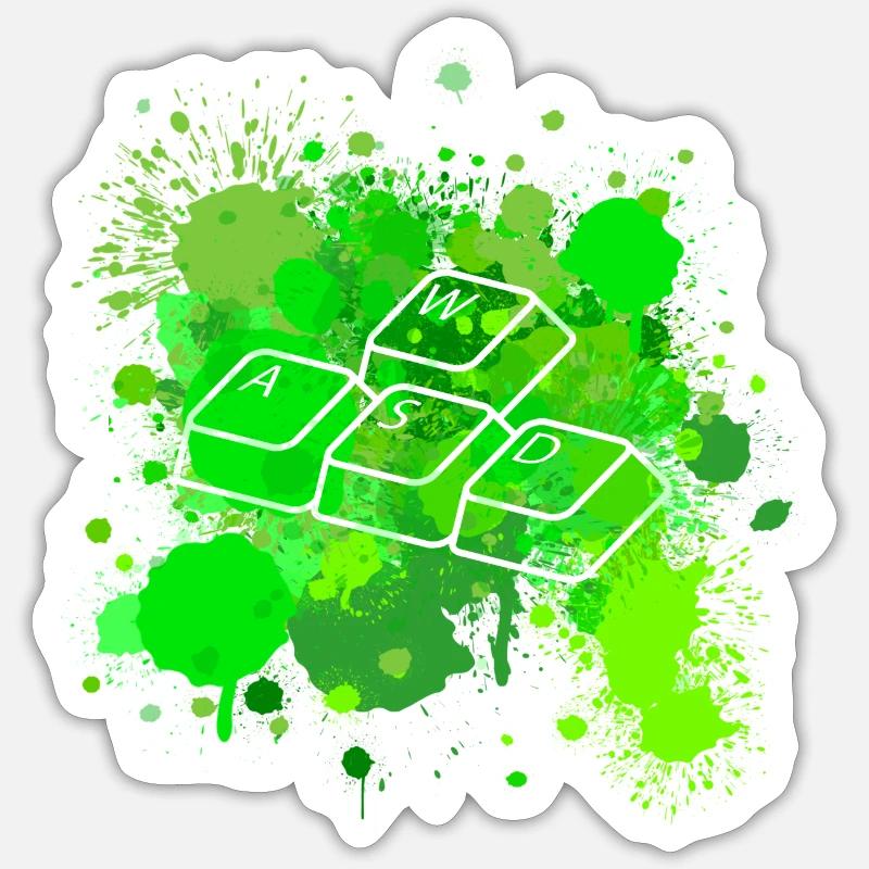 WASD - Sticker taille S (10 x 10 cm) - blanc mat