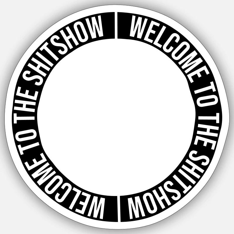 Ring Circle Shitshow - Sticker taille S (10 x 10 cm) - blanc mat