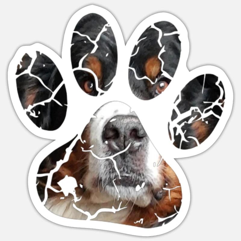 Bouvier bernois - Sticker taille S (10 x 10 cm) - blanc mat