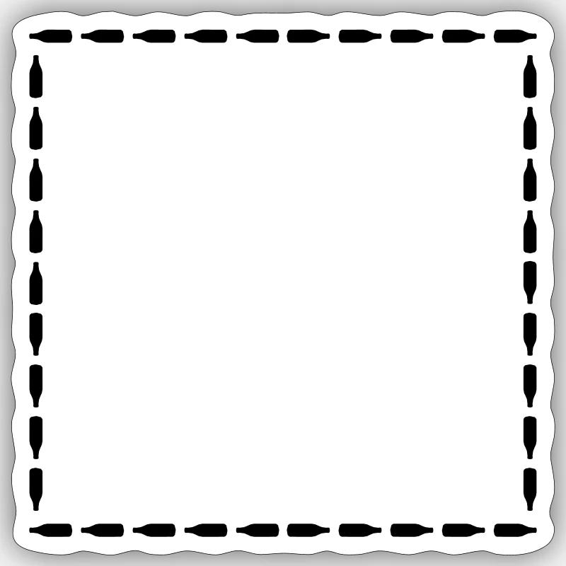 Square Beer Bottles Frame - Sticker size S (10 x 10 cm) - white matte