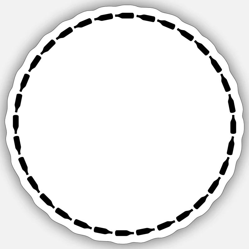 Beer Bottles Circle Frame Sticker size S (10 x 10 cm)