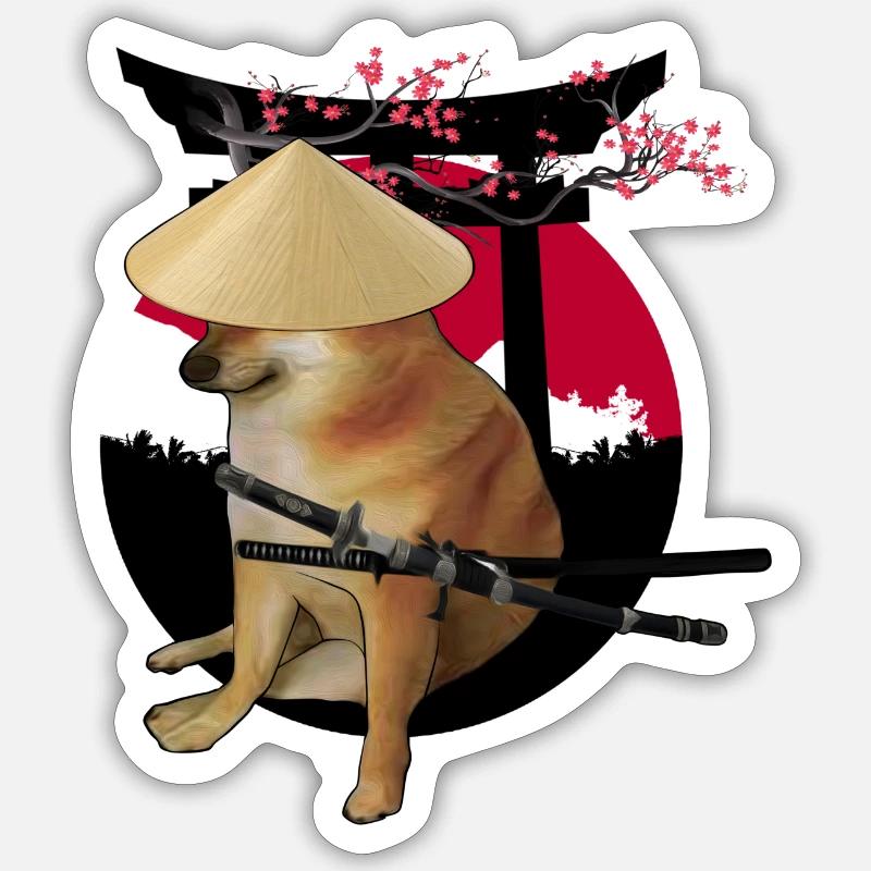 CHEEMS SAMOURAÏ Sticker taille S (10 x 10 cm)
