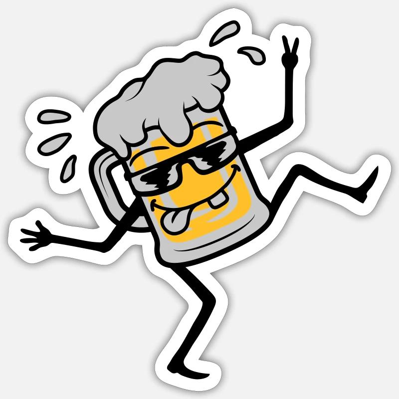 Dancing Cool Party Beer - Sticker size S (10 x 10 cm) - white matte