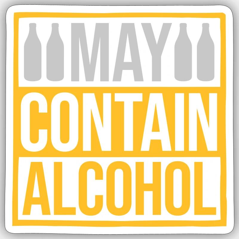 Schild May Contain Alcohol Sticker Größe S (10 x 10 cm)