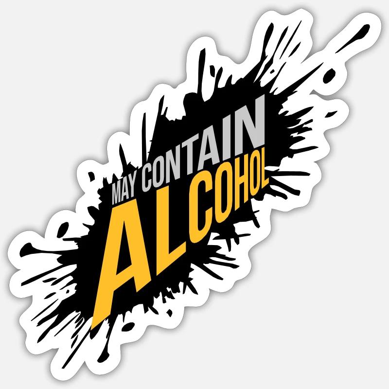 Farbklecks May Contain Alcohol Sticker Größe S (10 x 10 cm)