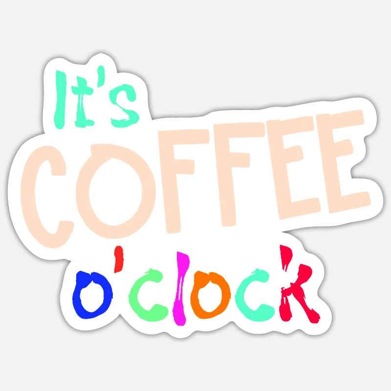 Munter Werden Kaffee Statement Kaffeeliebhaber - Sticker Größe S (10 x 10 cm) - Mattweiß