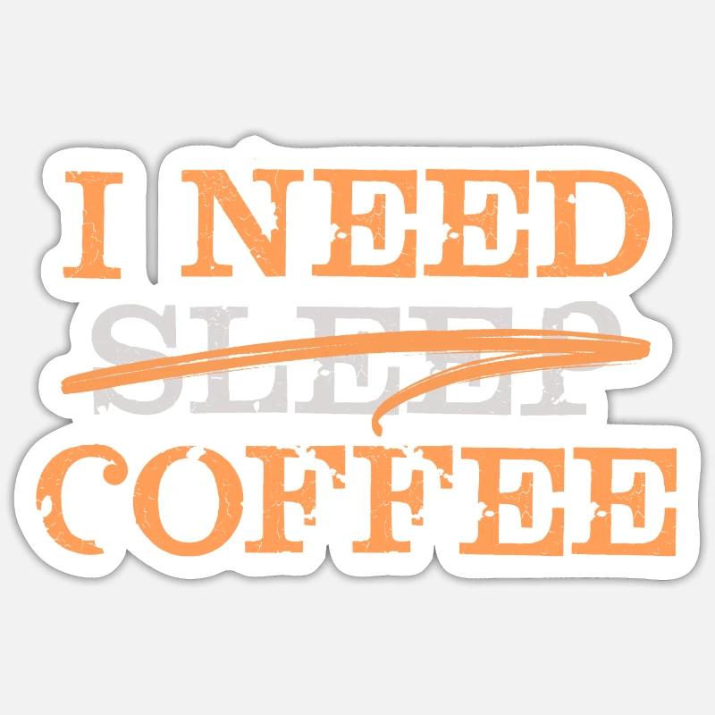 Kaffeeliebhaber Statement Koffee Kaffee Müdigkeit - Sticker Größe S (10 x 10 cm) - Mattweiß