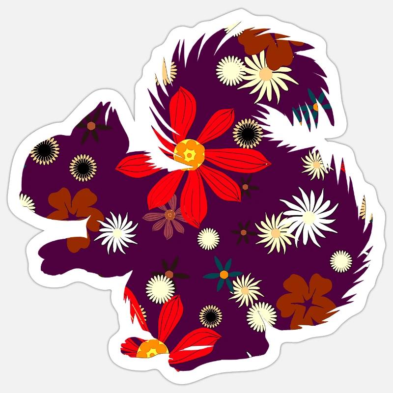 Herbstoutfit freizeit, eichhörnchchen design - Sticker Größe S (10 x 10 cm) - Mattweiß