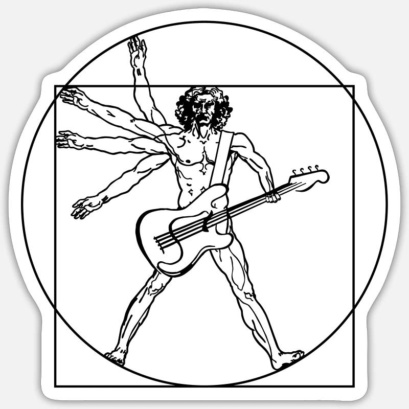 Sparvinci rock - Sticker taille S (10 x 10 cm) - blanc mat