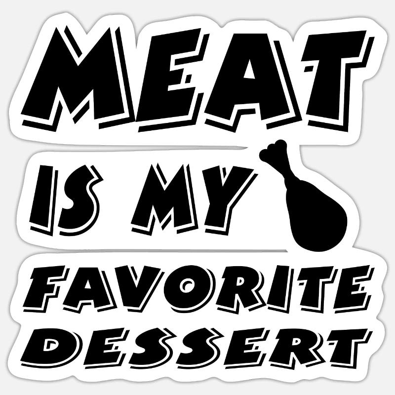 Fleisch - Sticker Größe S (10 x 10 cm) - Mattweiß